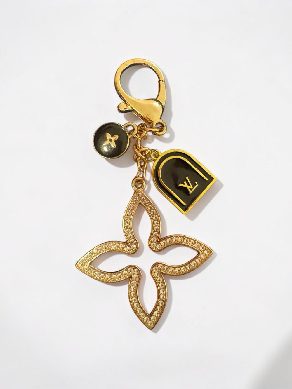 2 Authentic Louis Vuitton charm & Key chain upcycled with Bag Charm Keychain